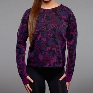 Nike Purple Camo‎ Fleece Crew Neck Sweatshirt A6